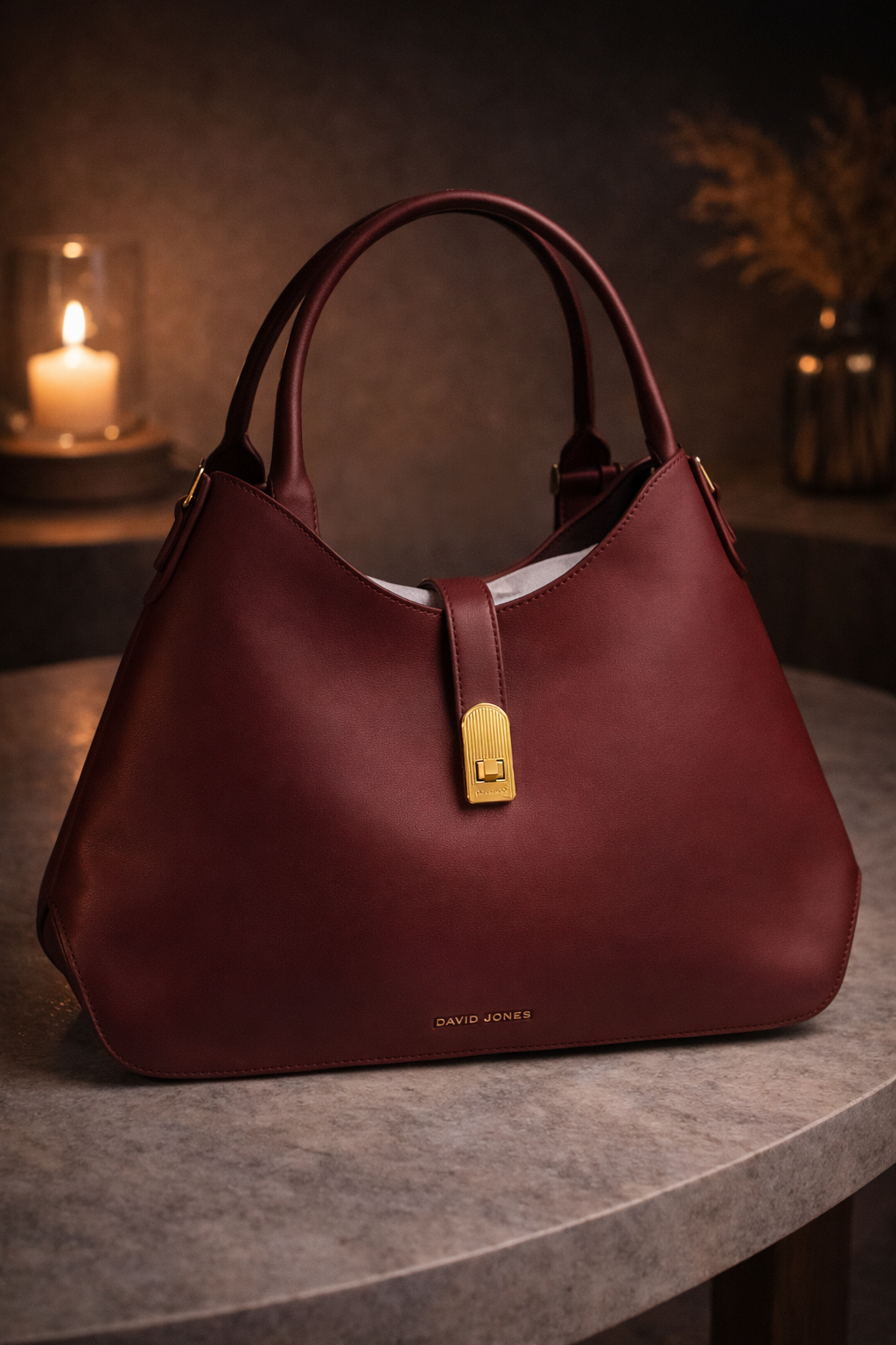 David Jones Shoulder Burgundy Bag