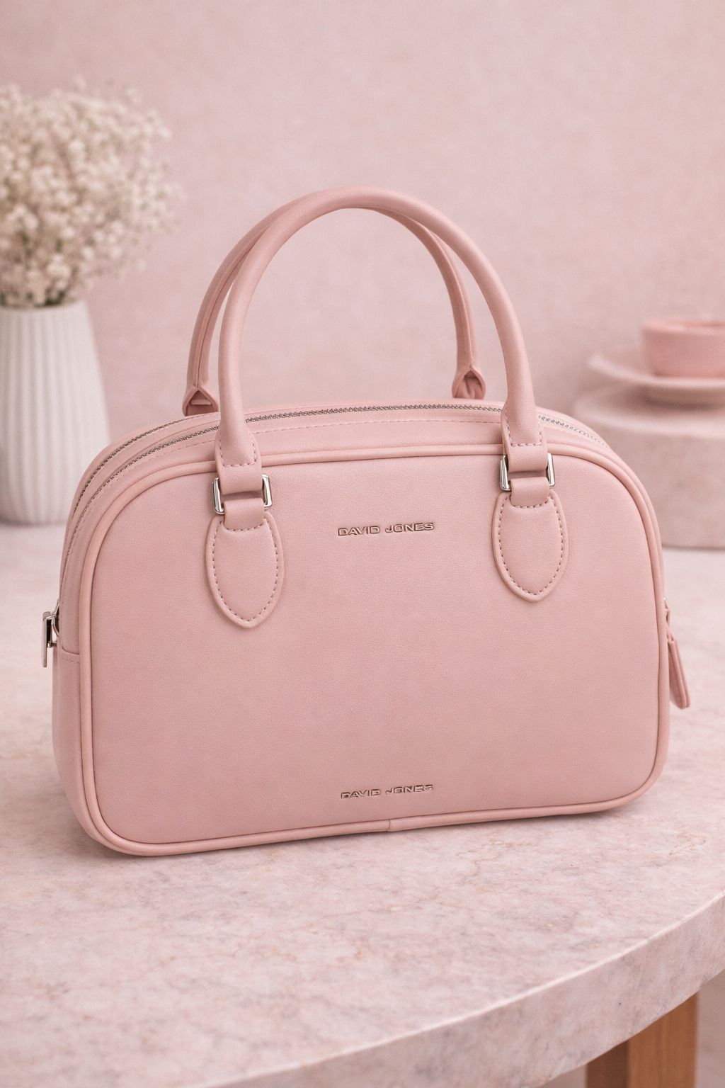 David Jones Mini Top Handle Handbag Blush Pink