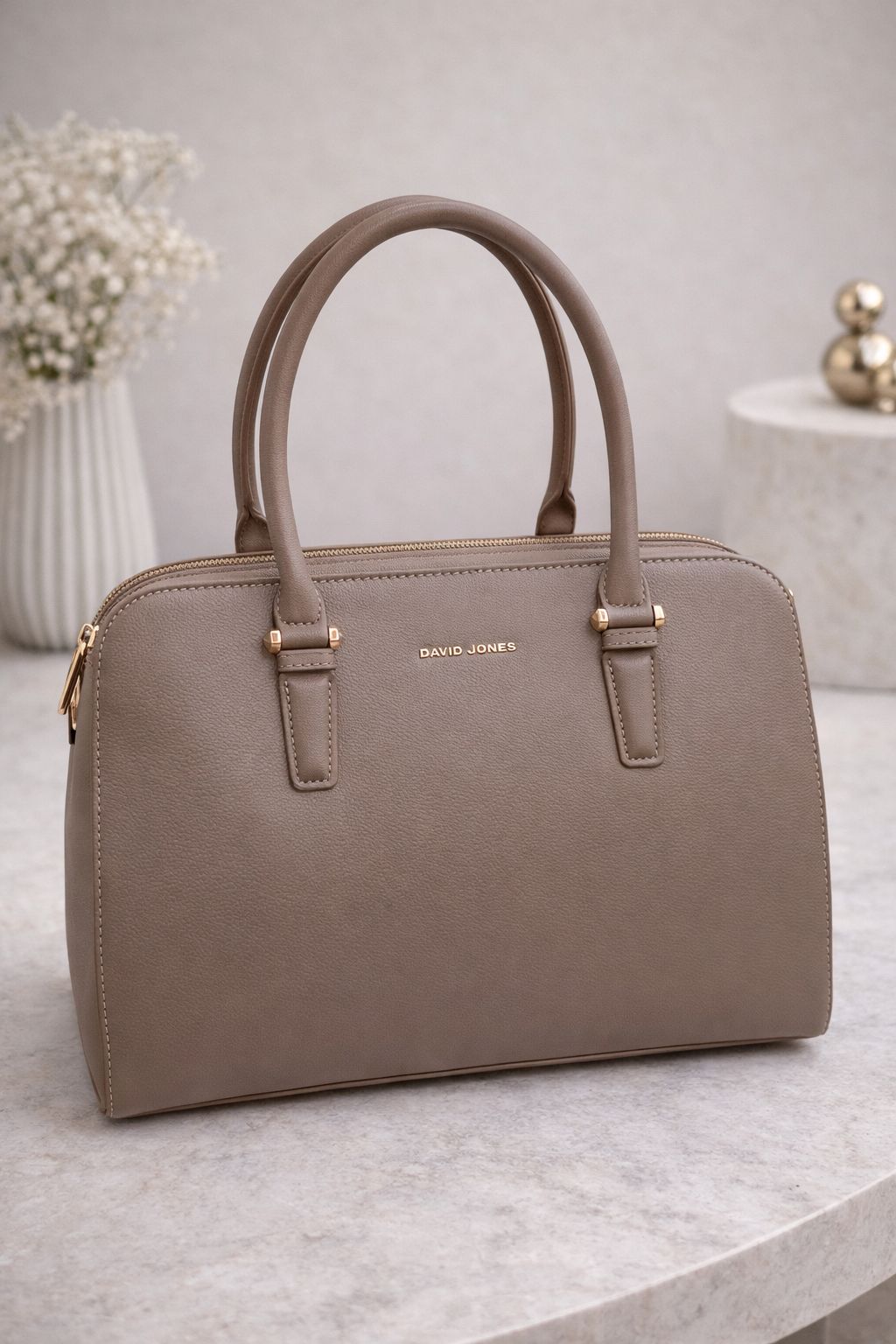 David Jones Structured Dome Handbag Fungi