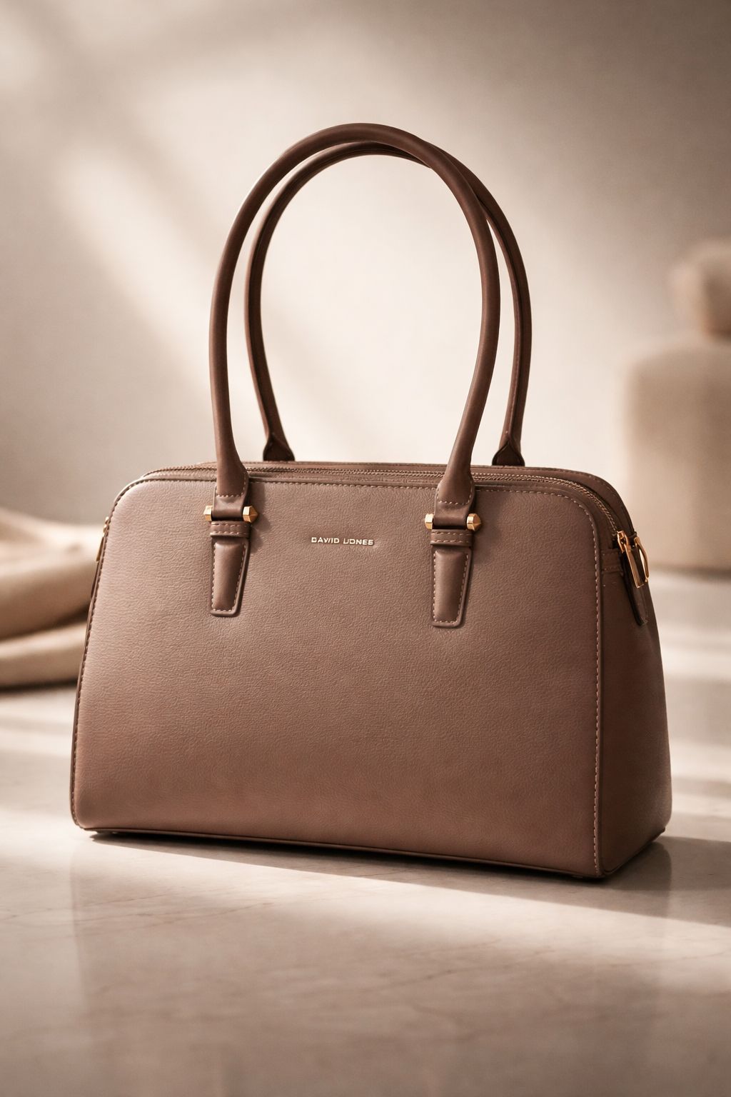 David Jones Classic Dome Handbag Taupe