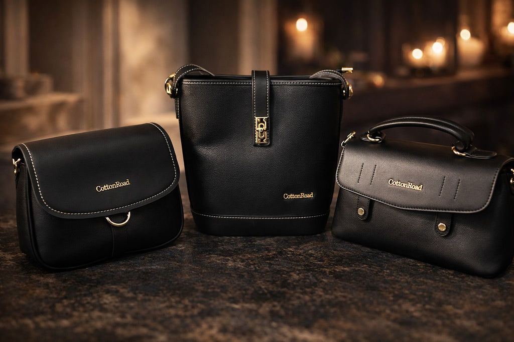 Black Satchel Essential Bag - Cotton Road