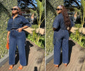 Cropped Denim Jacket and Wide-Leg Carpenter Jeans Co-ord Set