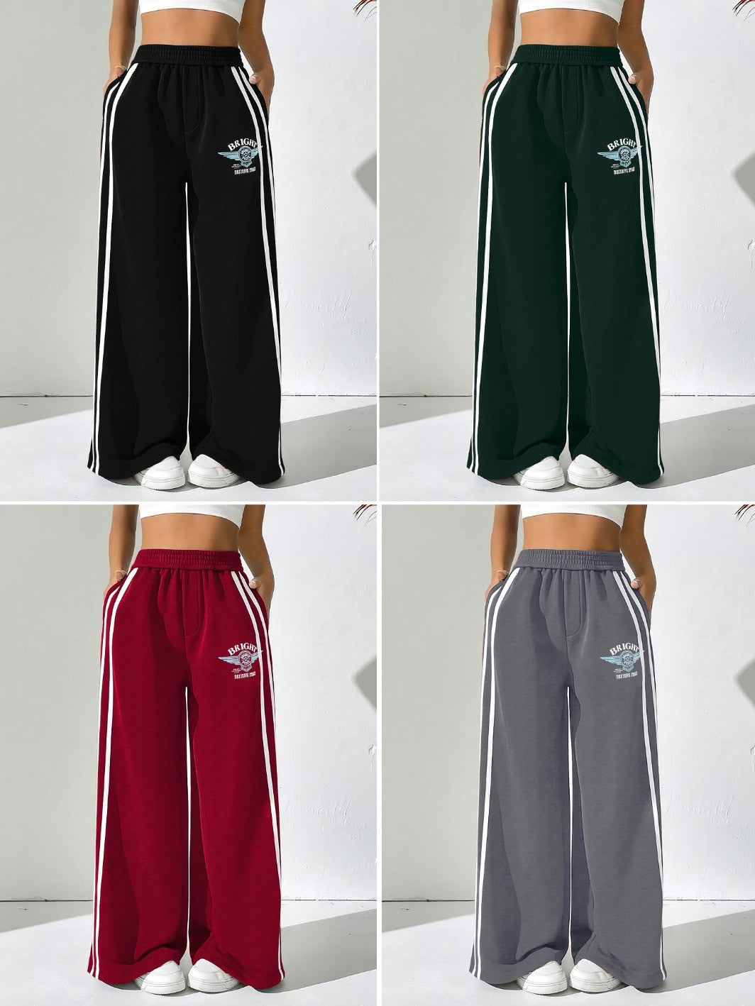 Retro Track Trousers : Wide-Leg Sweatpants