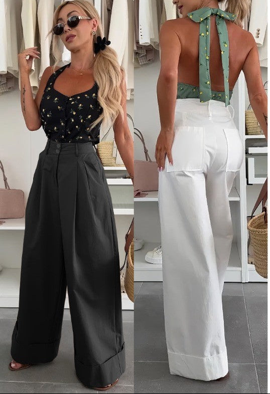 Dramatic Drape Trouser: Full-Length, High-Waist Wide-Leg