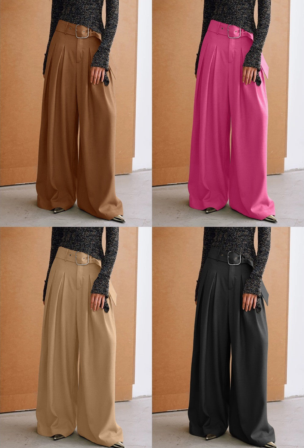 Flowing High-Shine Trouser: Wide-Leg Statement Pant