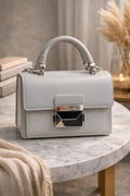 David Jones Structured Flap Bag Cream
