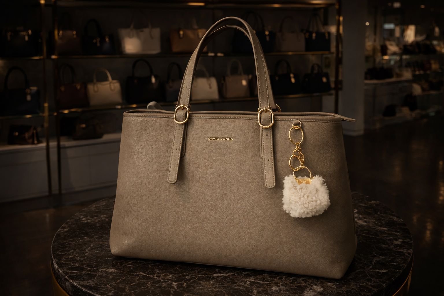 David Jones Classic Tote Beige