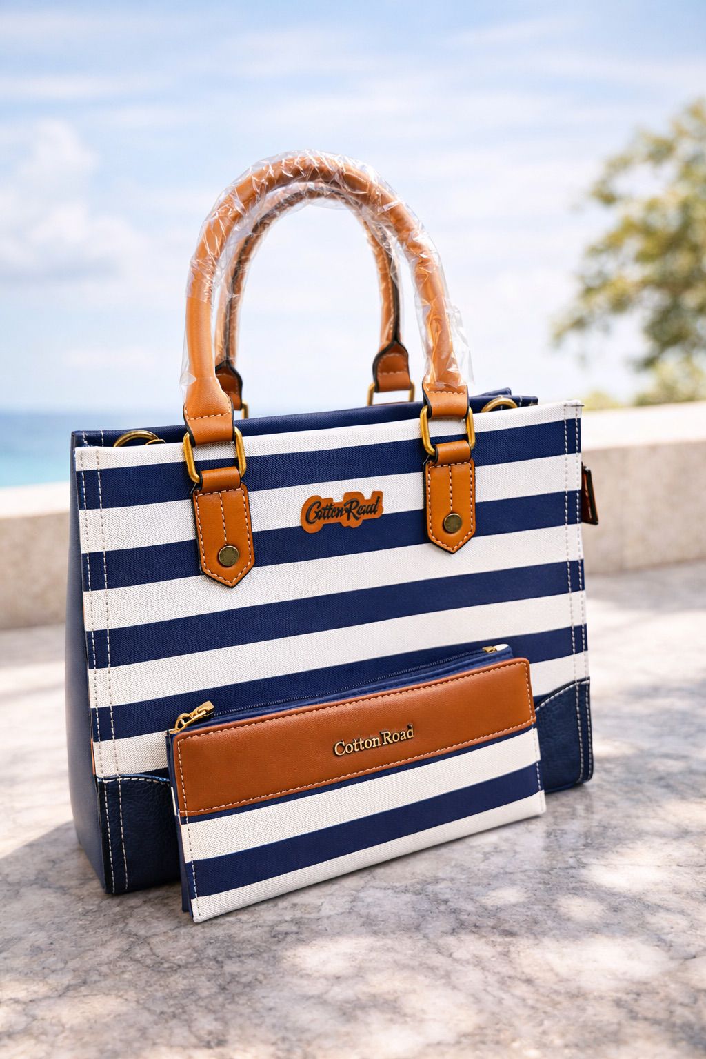 Cotton Road Nautical Stripe Tote Set